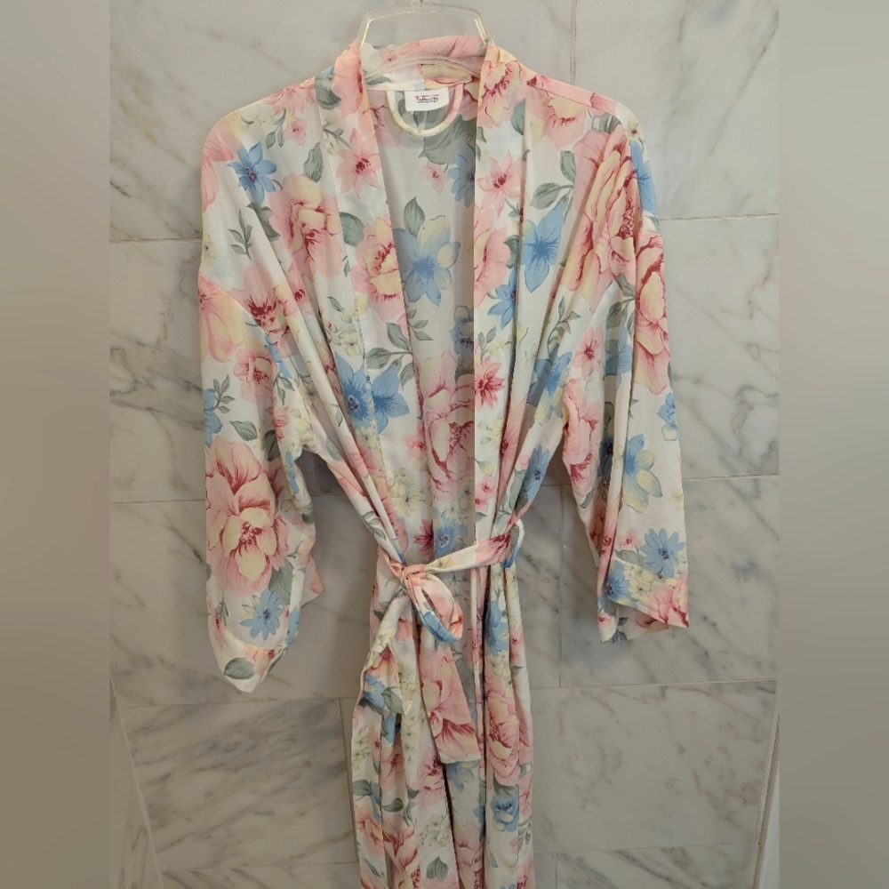 Vintage Talbots Floral Intimates Pastel Floral Wrap